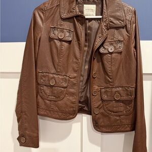 Sonoma Chocolate Faux Leather Jacket Like New! Size S